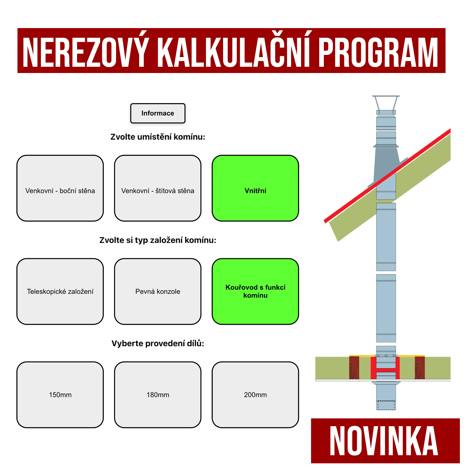 Jedinečná služba pro výpočet nerezových komínových sestav na českém trhu