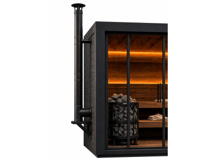 Saunovy komin venkovni cerny