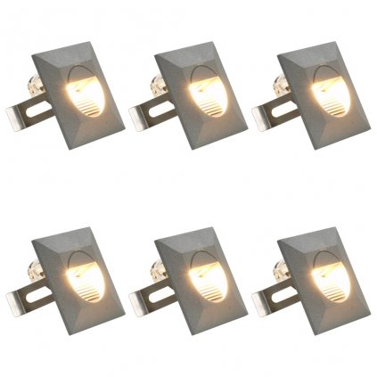 Vonkajšie nástenné LED svetlá 6 ks, 5 W, strieborné, štvorcové 45656