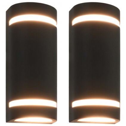 Vonkajšie nástenné svietidlá 2 ks, 35 W, čierne, polkruhové 45649