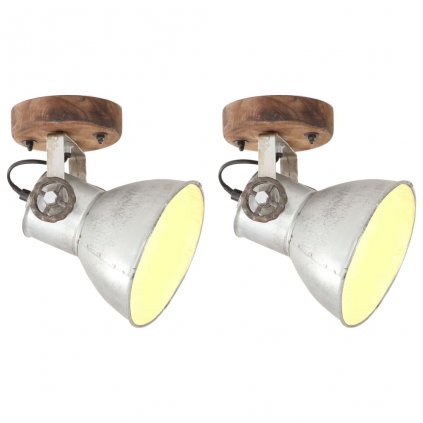 Industriálne nástenné / stropné lampy 2 ks strieborné 20x25 cm E27 320504