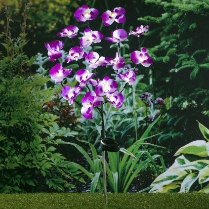 HI LED solárne záhradné svietidlo v tvare orchidey 75 cm 435255