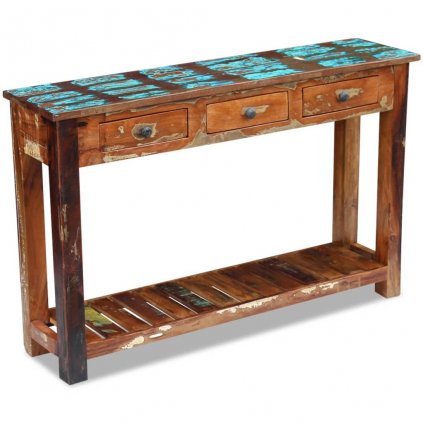 Konzolový stolík, recyklovaný masív 120x30x76 cm 243328