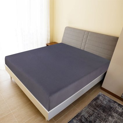 Priliehavé prestieradlo Jersey antracitové 90x200 cm bavlna 136190