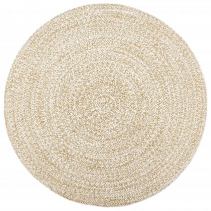 Ručne vyrobený jutový koberec biely a hnedý 240 cm 343619