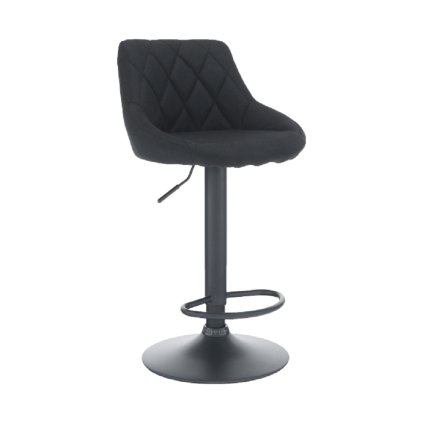 Barová stolička, látka čierna/čierna, TERKAN 0000206806