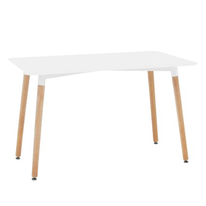 Jedálenský stôl, biela/buk, 120x80 cm, DIDIER 4 NEW 0000253953
