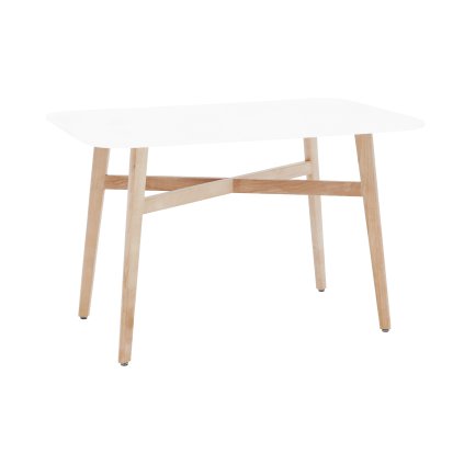 Jedálenský stôl, biela/prírodná, 120x80 cm, CYRUS 2 NEW 0000255653