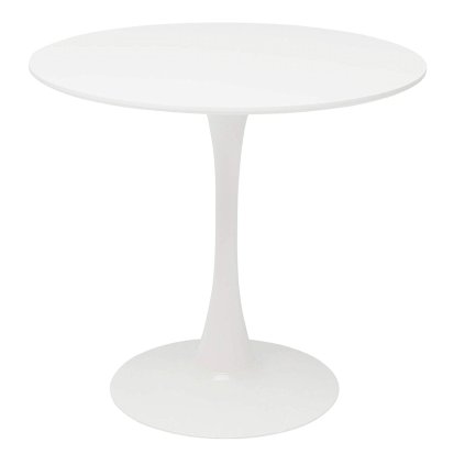 Jedálenský stôl, okrúhly, biela matná, priemer 80 cm, REVENTON 0000255943