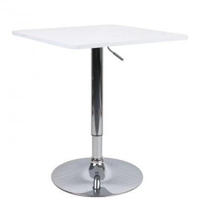 Barový stôl s nastaviteľnou výškou, biela, 60x70-91 cm, FLORIAN 2 NEW 0000261274