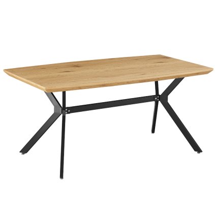 Jedálenský stôl, dub/čierna, 160x90 cm, MEDITER 0000261517