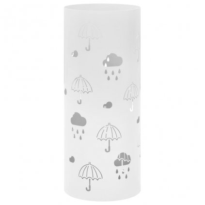 Oceľový stojan na dáždniky, biely 246805