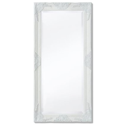 Nástenné zrkadlo v barokovom štýle, 100x50 cm, biele 243679