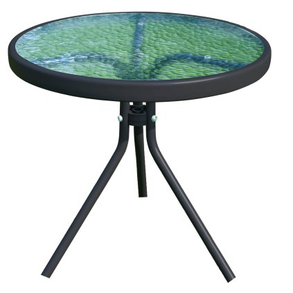 Záhradný príručný stolík, čiena oceľ/tvrdené sklo, HABIR 0000276604