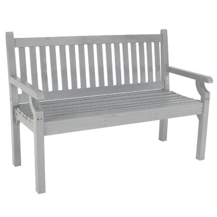 Drevená záhradná lavička, sivá, 124 cm, KOLNA 0000277768
