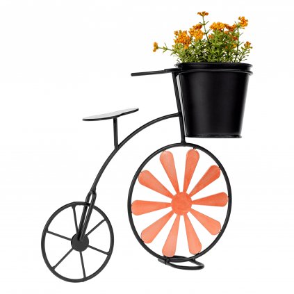 Retro kvetináč v tvare bicykla, bordová/čierna, SEMIL 0000285300