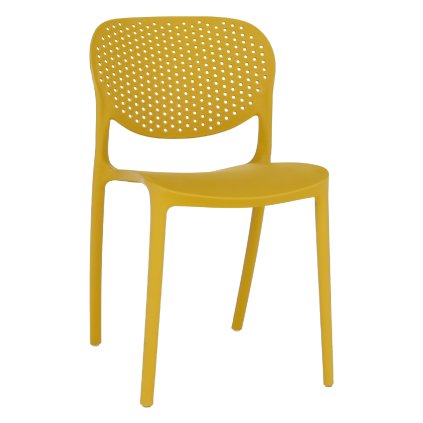 Stohovateľná stolička, žltá, FEDRA NEW 0000291560