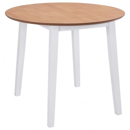 Jedálenský stôl so sklápacou doskou, okrúhly, MDF, biely 245370