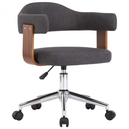 Otočná kancelárska stolička sivá ohýbané drevo a látka 3054840