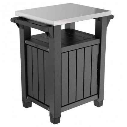 Keter Multifunkčný vonkajší stôl na gril Unity,klasický drevený vzhľad 422816