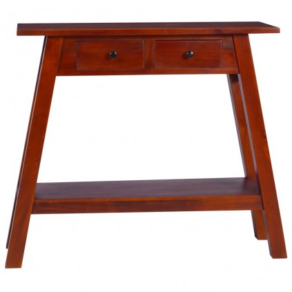 Konzolový stolík klasický hnedý 90x30x75 cm mahagónový masív 288892