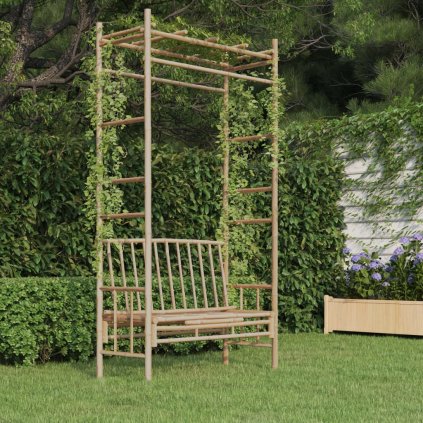 Záhradná lavička s pergolou 116 cm bambus 341742