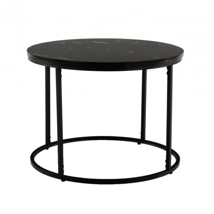 Konferenčný stolík, čierny mramor/čierny kov, GAGIN 0000261529