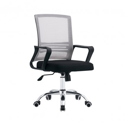 Kancelárska stolička, sieťovina sivohnedá TAUPE/látka čierna, APOLO 2 NEW 0000337534