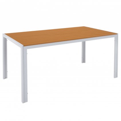 Záhradný stôl, biela oceľ/dub, BONTO 0000371792