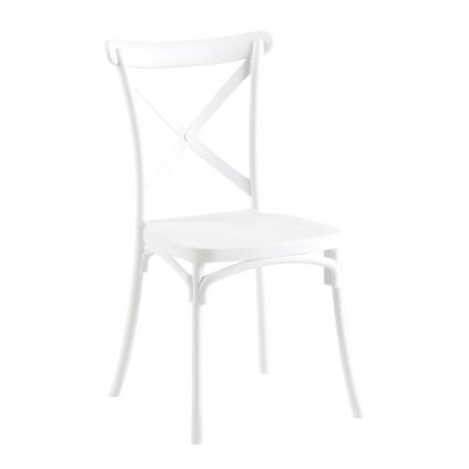 Stohovateľná stolička, biela, SAVITA 0000373363