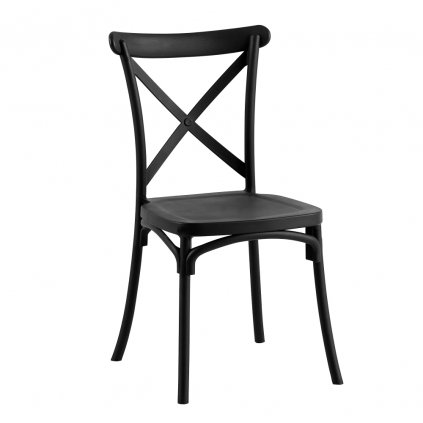 Stohovateľná stolička, čierna, SAVITA 0000373364