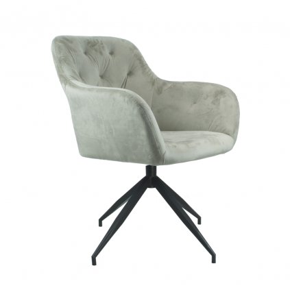 Otočná stolička, sivohnedá Taupe Velvet látka/čierna, VELEZA NEW 0000365589