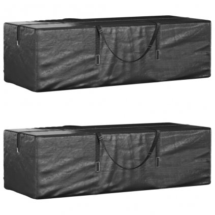 Tašky na záhradné vankúše 2 ks čierne 135x40x55 cm polyetylén 3155396