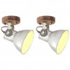 Industriálne nástenné / stropné lampy 2 ks strieborné 20x25 cm E27 320504