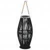 Závesný svietnik čierny 60 cm bambusový 246813
