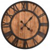 Vintage nástenné hodiny s pohonom Quartz drevo a kov 60 cm XXL 50646