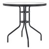 Jedálenský stôl, čierna oceľ/tvrdené sklo, BORGEN TYP 2 0000194810