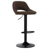 Barová stolička, hnedá látka s efektom brúsenej kože, LORASA NEW 0000352185