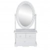 Toaletný stolík s oválnym polohovateľným zrkadlom, MDF 60627