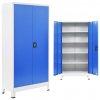 Kancelárska kovová skriňa, 90x40x180 cm šedá a modrá 245976