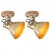 Industriálne nástenné / stropné lampy 2 ks mosadzné 20x25 cm E27 320509