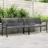 Dvojitá záhradná lavička, čierna 231 cm, oceľ a WPC 366538