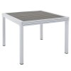 Záhradný rozkladací stôl, biela oceľ/sivá, DORIO 0000371794