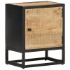 Nočný stolík s vyrezávanými dvierkami 40x30x50 cm surové mangovníkové drevo 320945