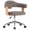 Otočná kancelárska stolička sivohnedá ohýbané drevo a látka 3054841