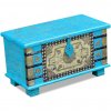 Úložná truhlica z mangového dreva, modrá, 80x40x45 cm 243332