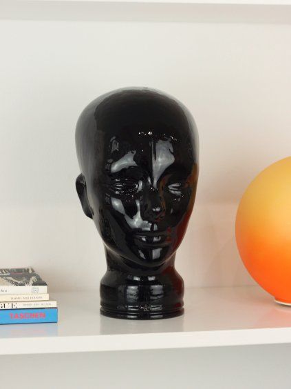 Black Glass Mannequin Head