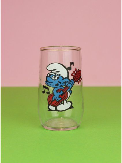 Czechoslovakian Glass with Smurf