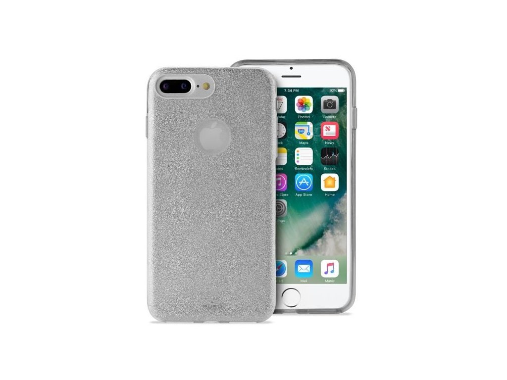 Puro zadní kryt "SHINE" pro Apple iPhone 6 Plus / 6s Plus / 7 Plus / 8 Plus, stříbrná