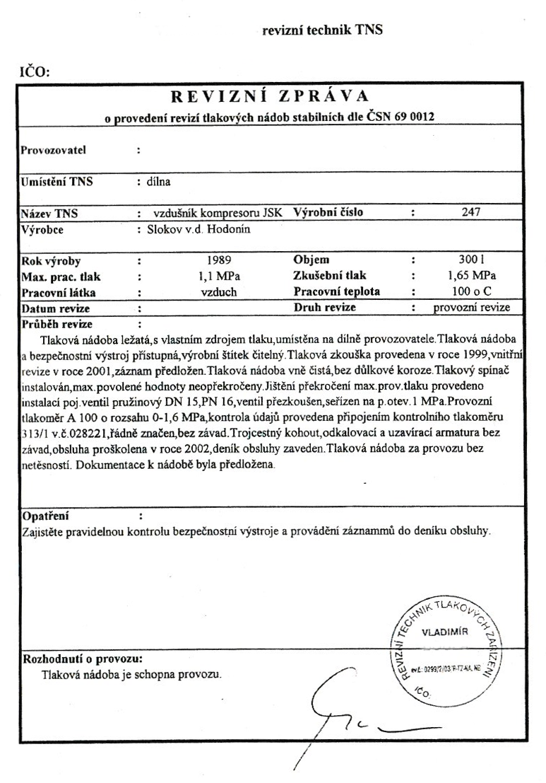 Revizni-zprava-kompresor-orlik-vzdusnik-tlakova-nadoba